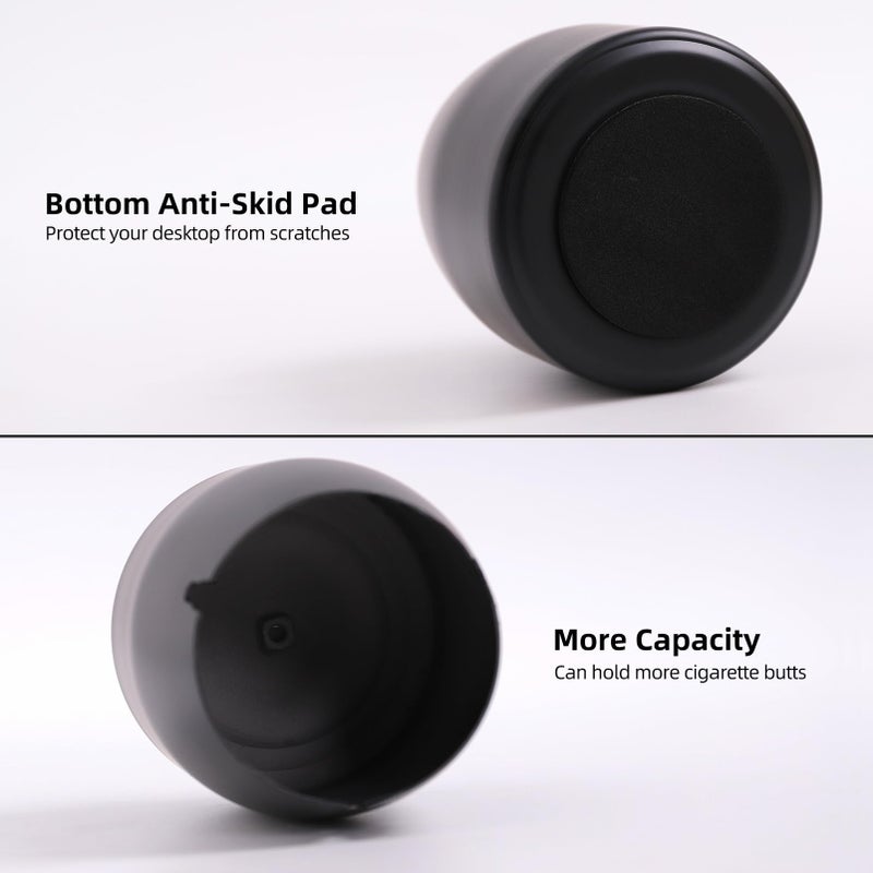 IN ONE Ashtray with Lid for Cigarette, Stainless Steel Smokeless Odorless Windproof Ashtrays for Home Office Tabletop Outside Patio Outdoor Balcony(3.54"x3.0"x3.38") - Image 3